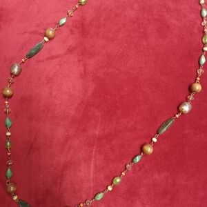 Elegant Green and Brown Beaded Necklace